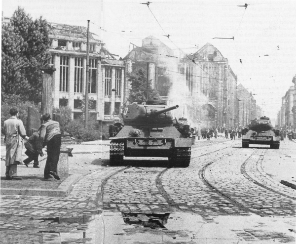 Soviet Tanks roll into Berlin 1953